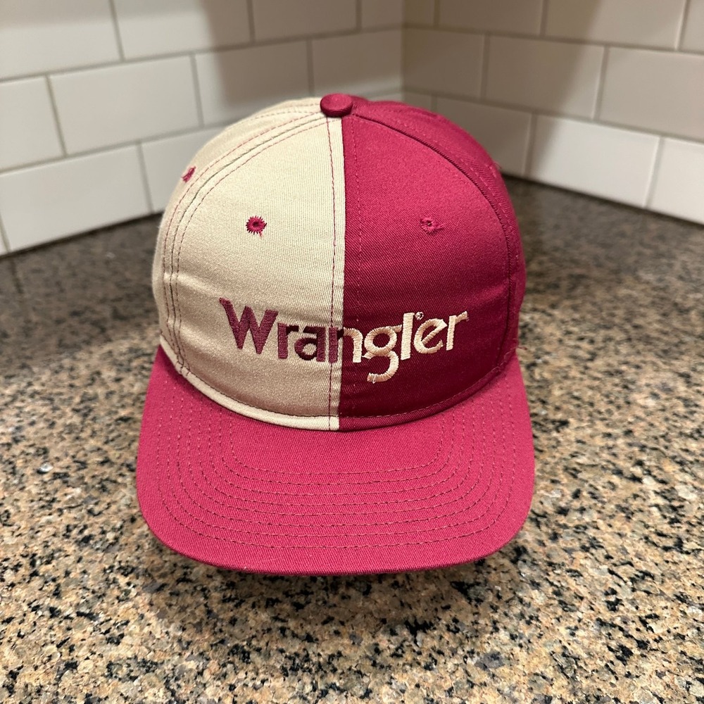 Vtg Wrangler Hat Pin Wheel Hat Leather Strap Back Made in Texas